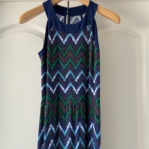 a.n.a. Floor Length Halter Dress, Large, Navy Base
